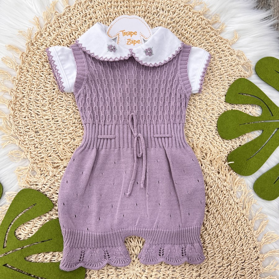Conjunto body e jardineira Sofia- lilás